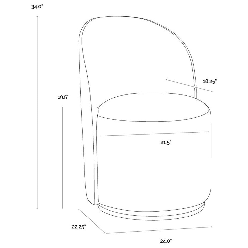 37B Cavoli Swivel Dining Side Chair in Effie Linen, , large