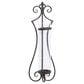 Maple and Jade 31" Single Fleur De Lis Indoor/Outdoor Wall Mount Candle Holder in Weathered Black, Copper and Clear, , large