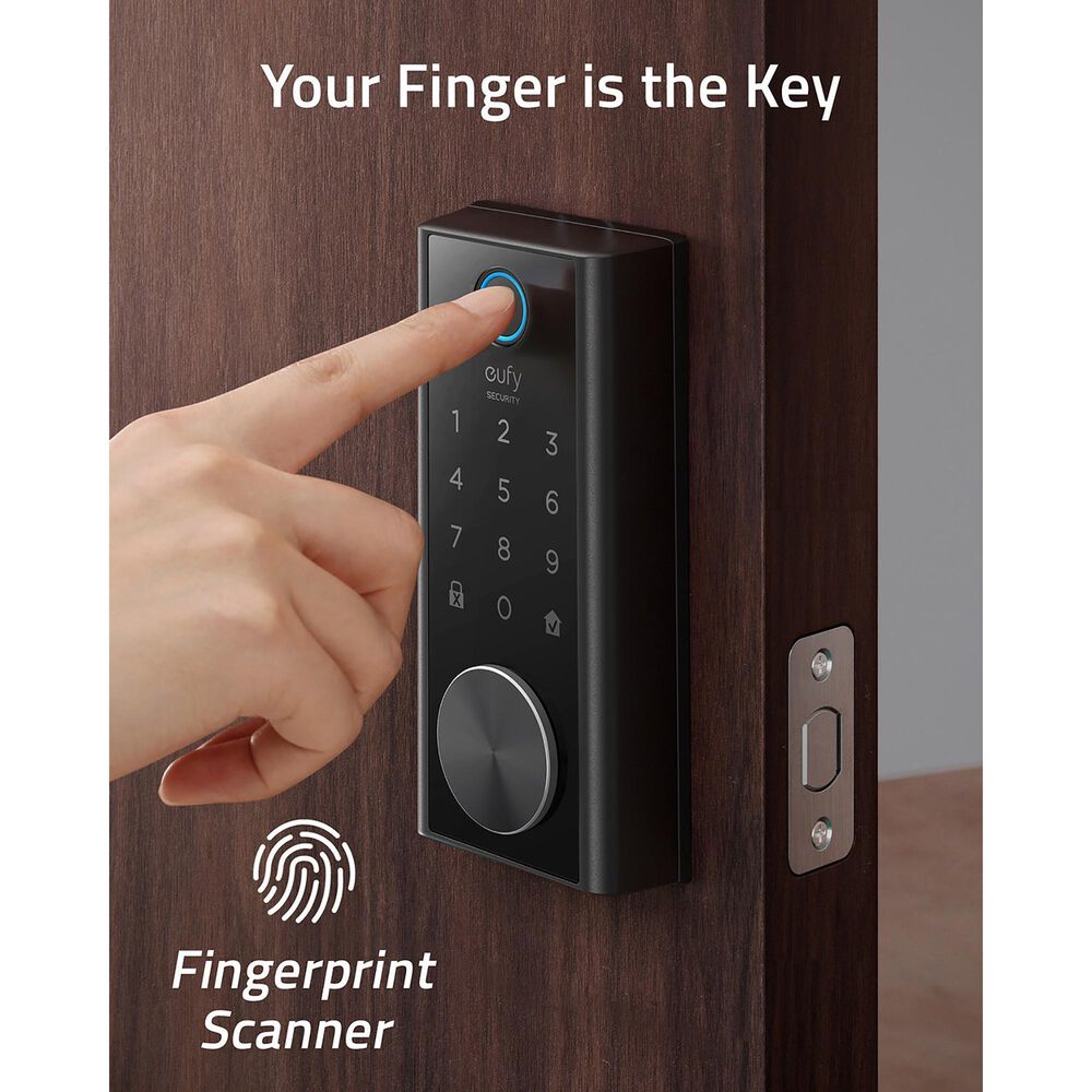 eufy Smart Lock Wi-Fi Replacement Deadbolt with App in Black, , large
