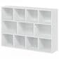 HOMLUX 11-Cube Reversible Open Shelf Bookshelf in White, , large
