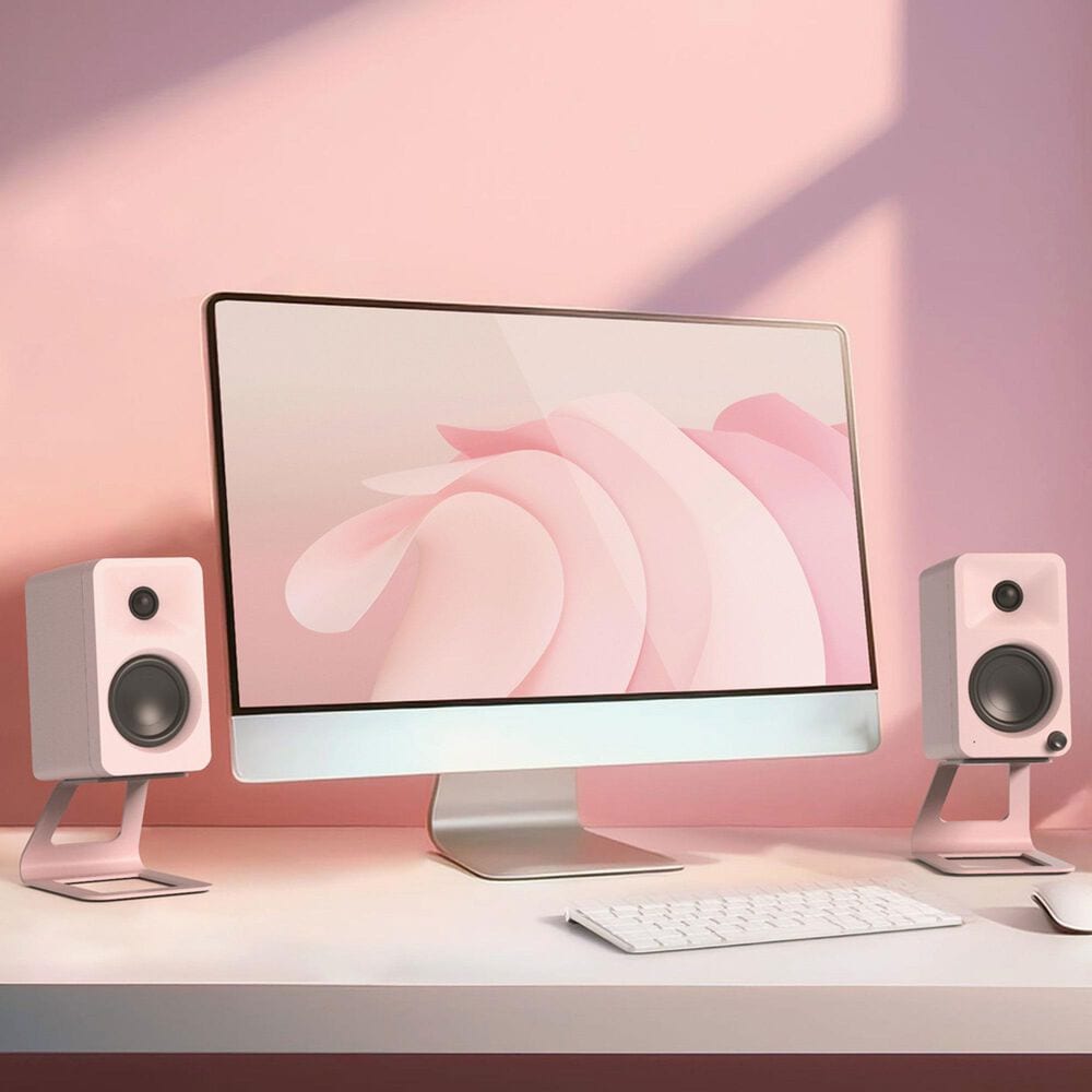 Kanto ORA Desktop Powered Reference Speakers USB-C Input in Pink (Pair), , large