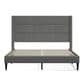 Glideaway Pax Queen Upholstered Platform Wingback Bed in Stone Mist, , large