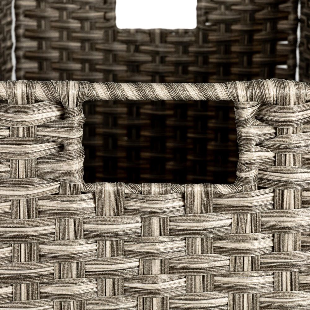 Household Essentials Handwoven Laundry Hamper with Lid and Removable Liner Bag in Gray, , large