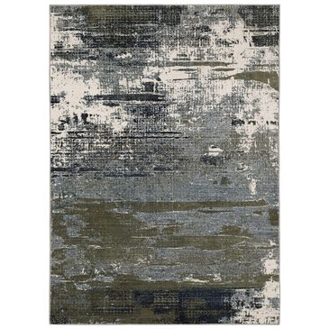 Oriental Weavers Caravan Abstract Mixup 7"10" x 10"10" Blue and Green Area Rug, , large