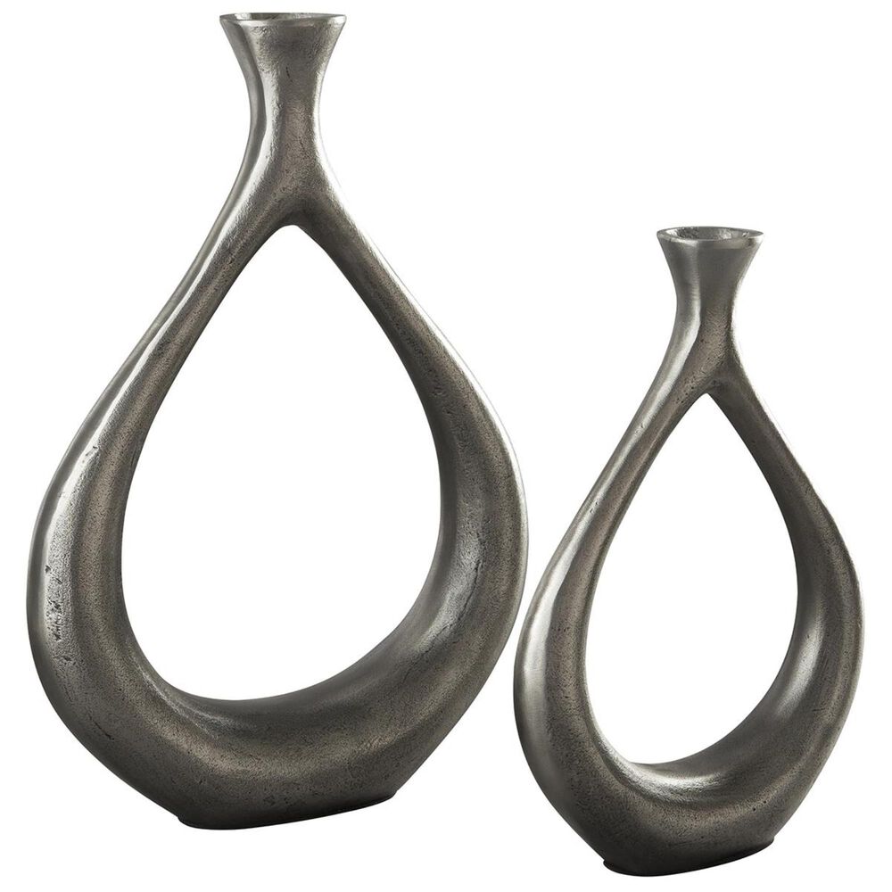 Ashley Dimaia 2-Piece Vase Set in Antique Silver, , large
