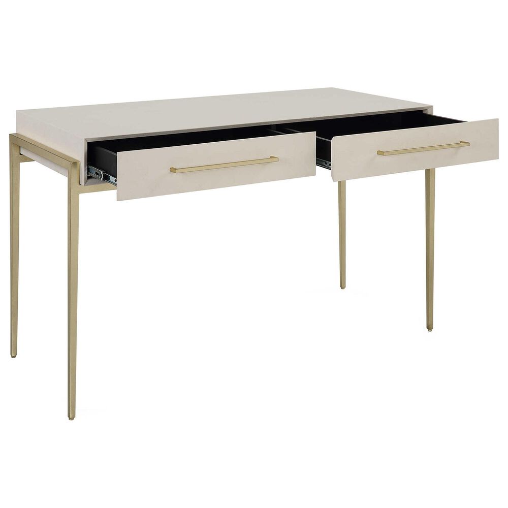 Uttermost Jewel Desk in White and Gold, , large