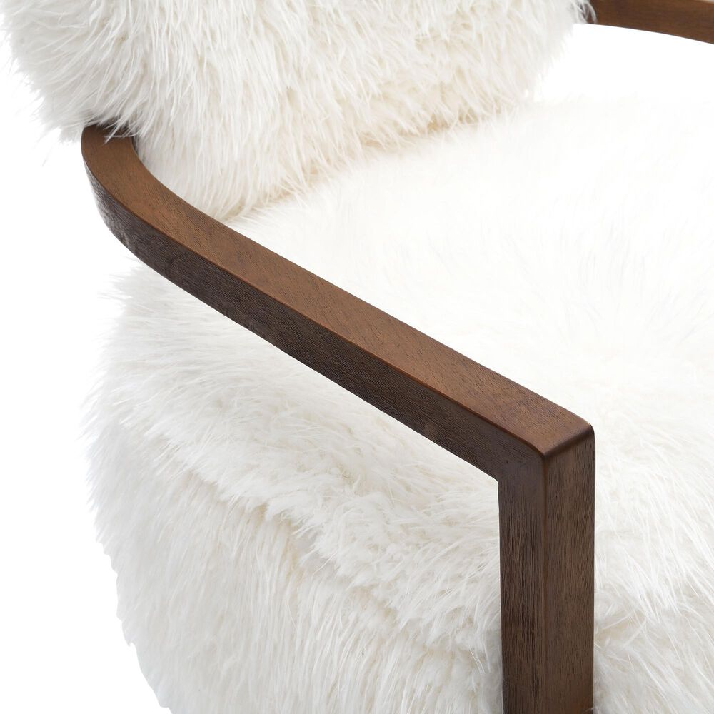 Furniture of America Lumir Long-Haired Accent Chair in White, , large