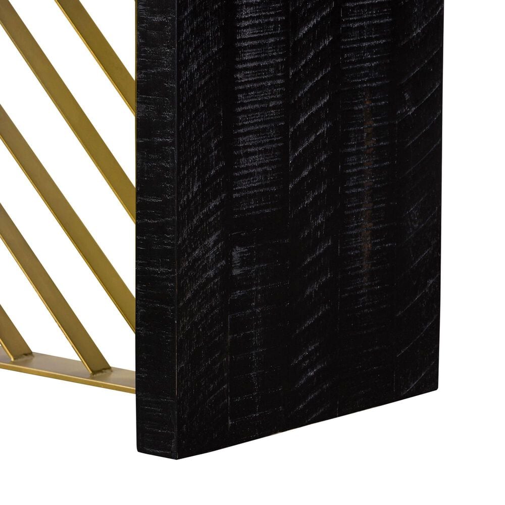 Blue River Monaco Dining Table in Black and Antique Gold - Table Only, , large