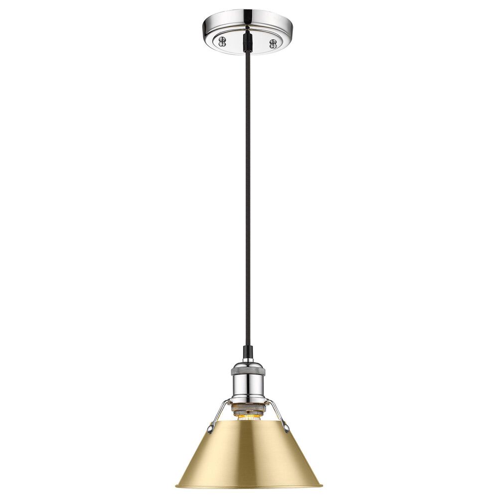 Golden Lighting Orwell 1-Light Small Pendant with Brushed Champagne Bronze Shade in Chrome, , large