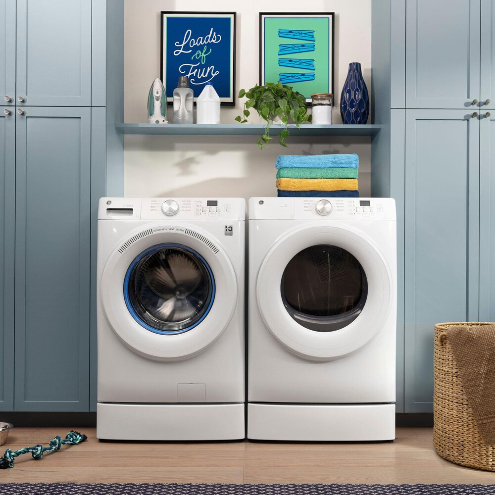 GE 7.8 Cu. Ft. Smart Front Load Gas Dryer in White, , large