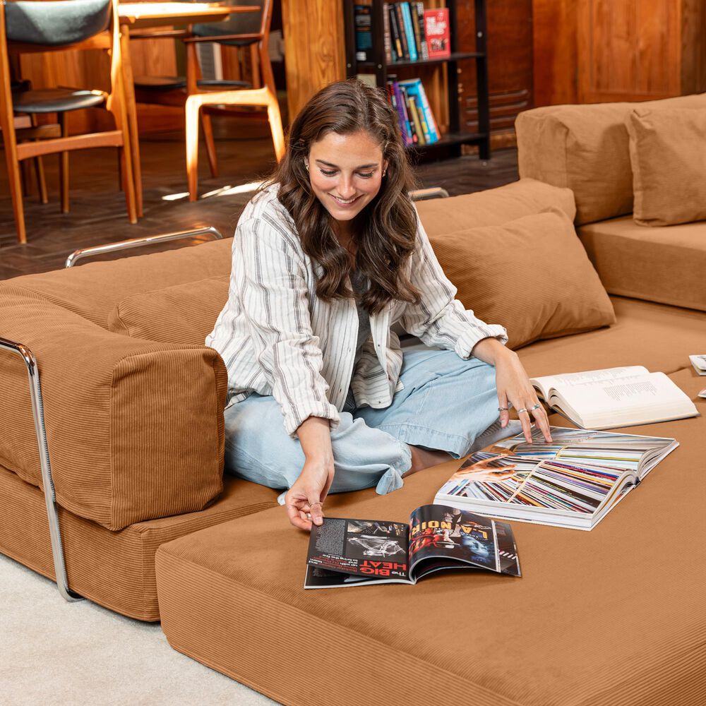 Jaxx Unsofa Stationary Sofa in Spice Orange, , large