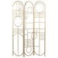 Maple and Jade 3-Panel Geometric Arched Room Divider Screen in Gold, , large