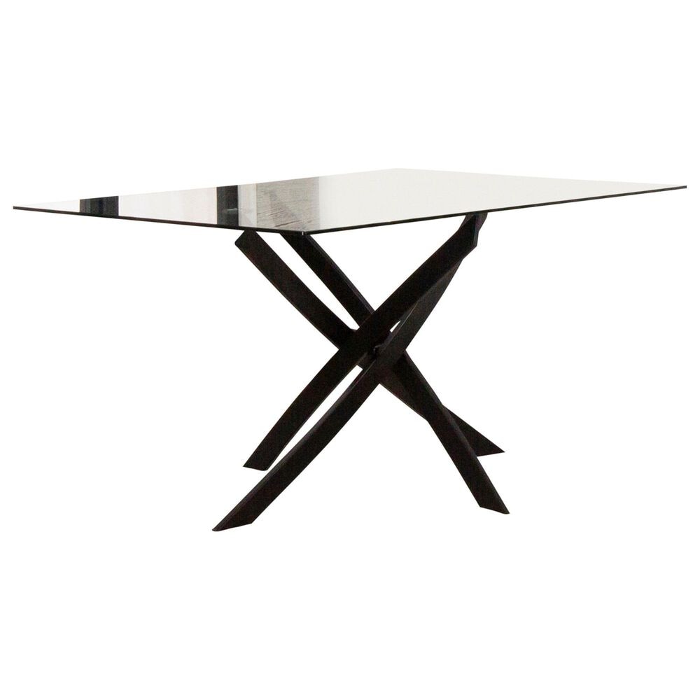 Sunset Lena 7-Piece Rectangular Dining Set in Clear and Matte Black, , large