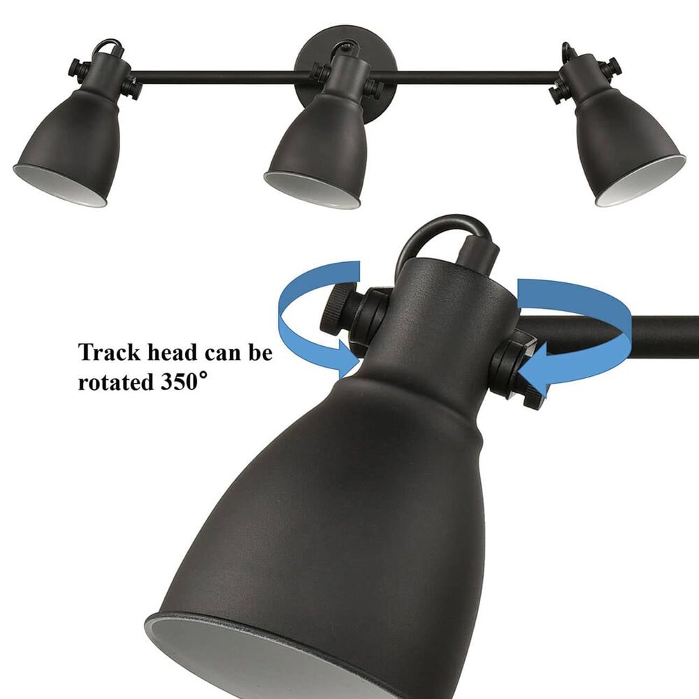 Claxy LIghting 3-Light Tracking Wall Sconce in Black, , large