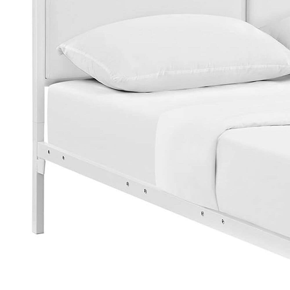 Modway Della Vinyl Platform King Bed in White, , large