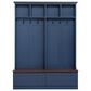 HOMLUX 6-Hook Hall Tree with Wood Grain Bench in Blue, , large