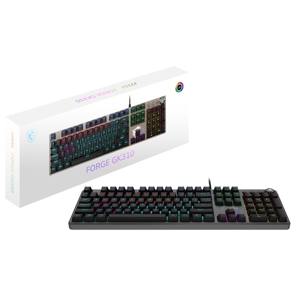 MSI Forge GK310 Red Switches Gaming Keyboard in Black, , large
