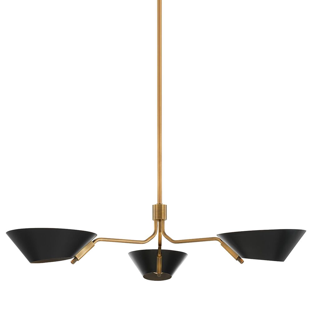 Troy Lighting Sacramento 3-Light Chandelier in Patina Brass and Soft Black, , large