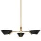 Troy Lighting Sacramento 3-Light Chandelier in Patina Brass and Soft Black, , large