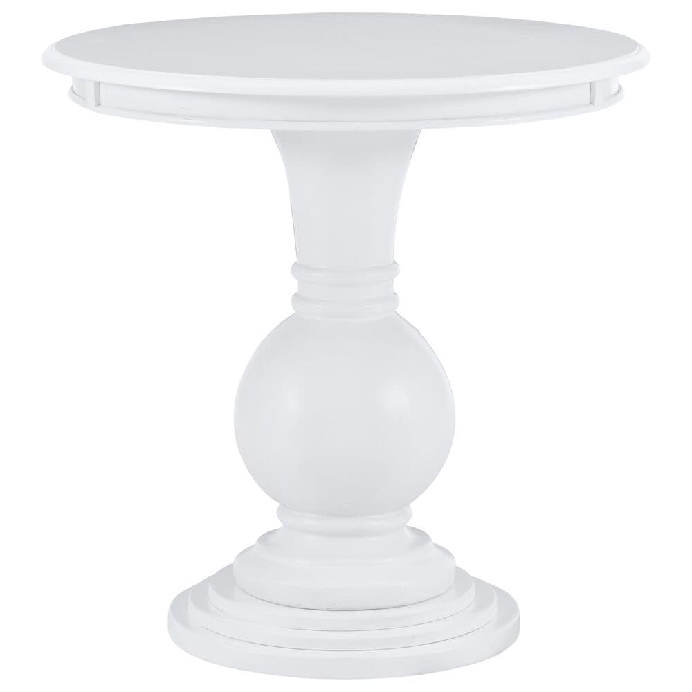 Linon Home Decor Adeline Round Accent End Table in White, , large