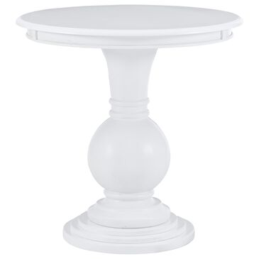 Linon Home Decor Adeline Round Accent End Table in White, , large