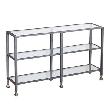 Southern Enterprises Jaymes Metal/Glass 3-Tier Console Table/Media Stand, , large