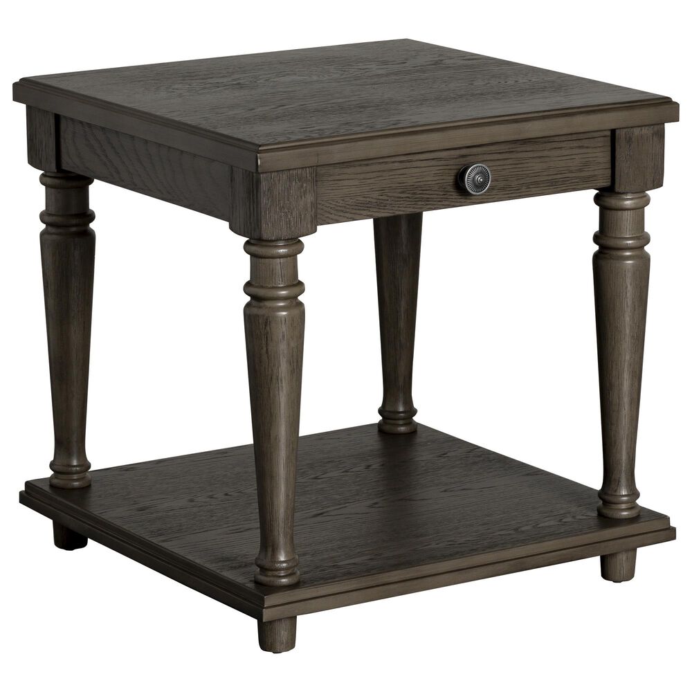 Mayberry Hill Kings Court Chairside Table with USB in Grey, , large
