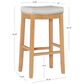 Linon Home Decor Claridge Bar Stool with Striped Beige Cushion in Rustic Brown, , large