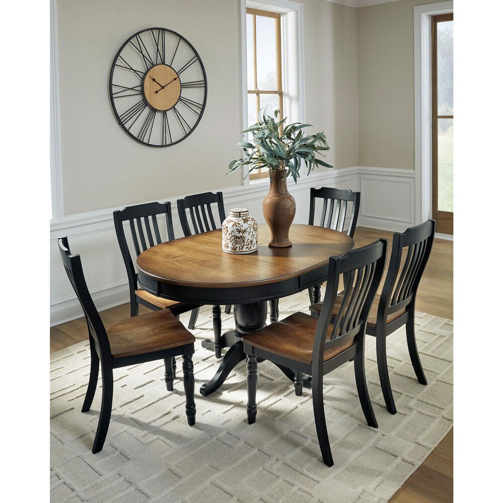 Ashley Clorazi 5-Piece Oval Dining Set in Black and Brown, , large