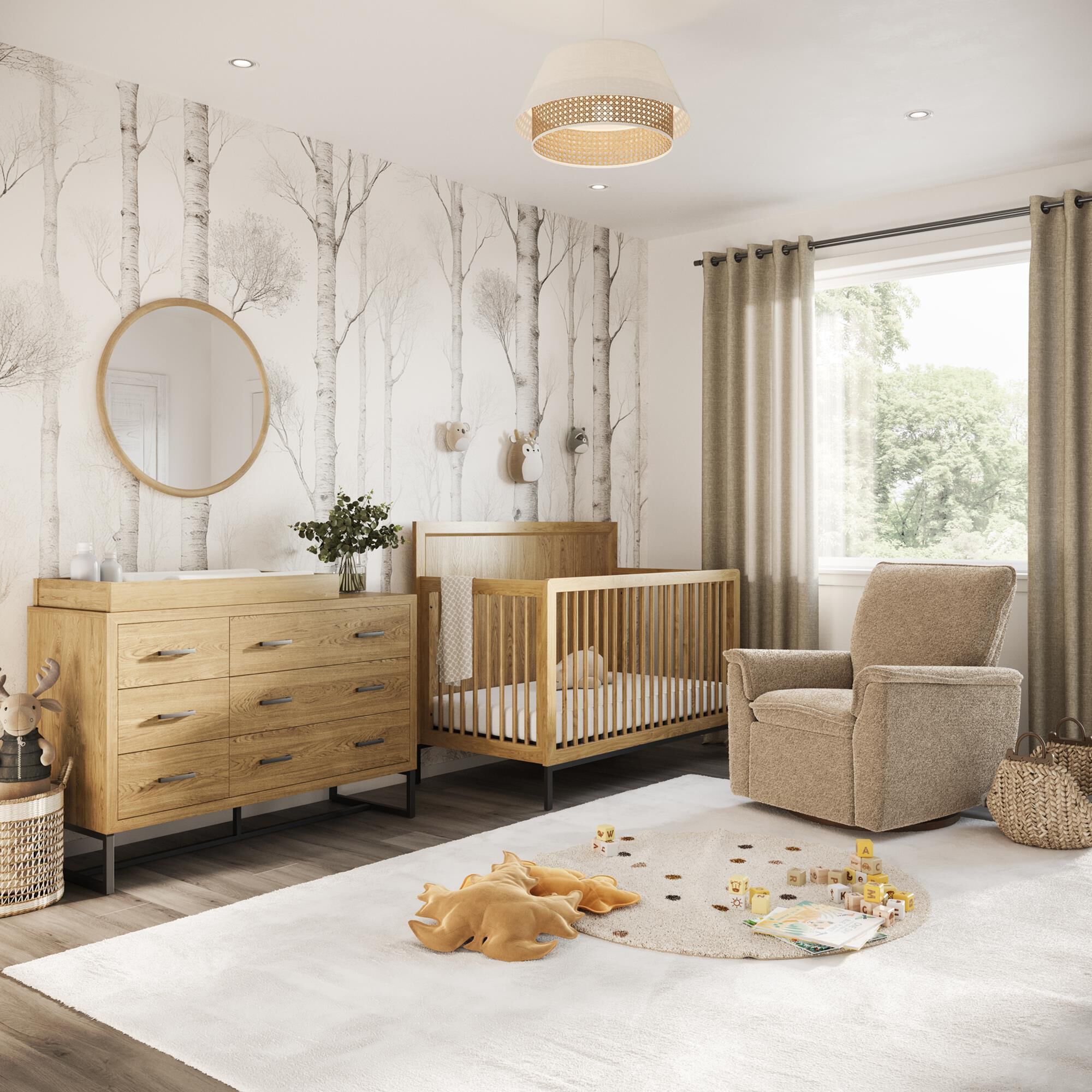 Eastern Shore Newport 4-In-1 Convertible Crib in Natural Oak