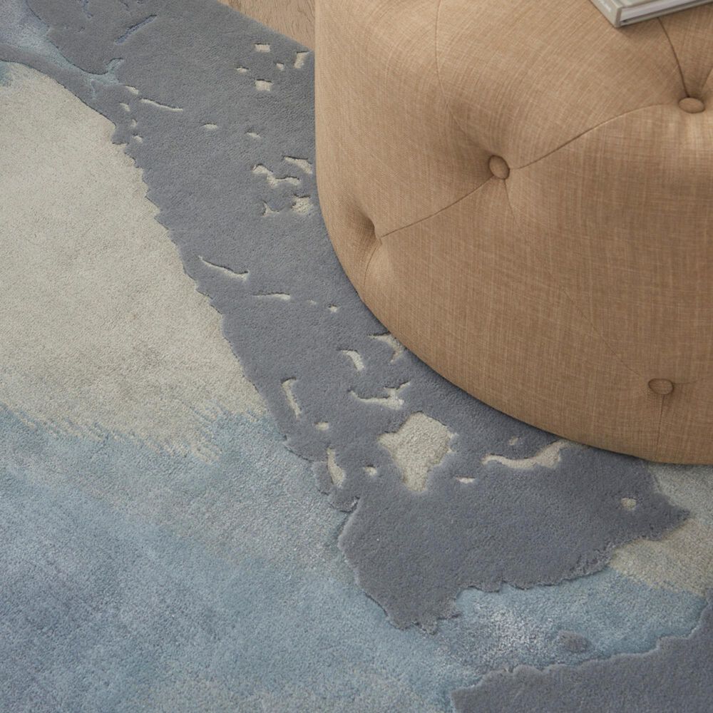 Nourison Prismatic PRS19 7'9" x 9'9" Seafoam and Silver Area Rug, , large