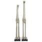 Maple and Jade 2-Piece Giraffe Decorative Sculpture Set in Satin Silver and Black, , large