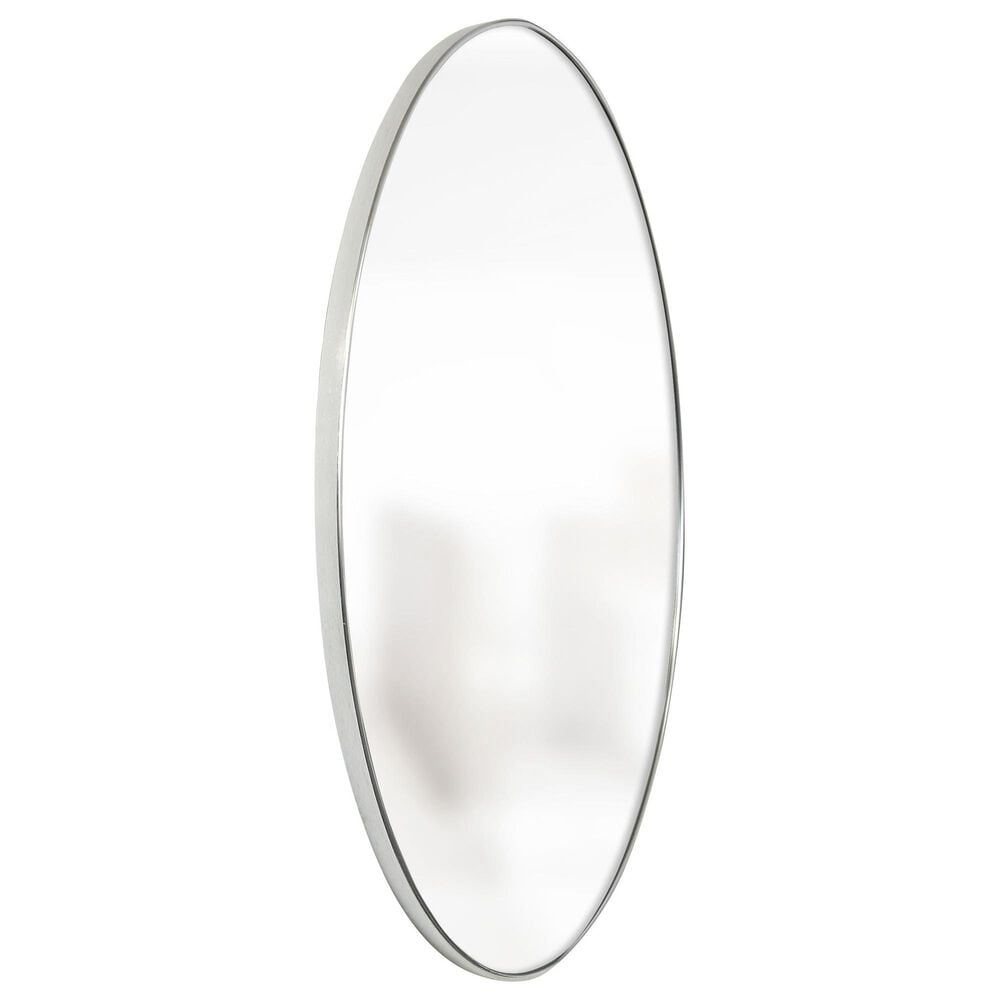 Flair Industries 42" Round Aluminum Wall Mirror in Silver, , large