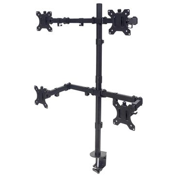 Manhattan Universal Four Monitor Mount with Double-Link Swing Arms in Black, , large
