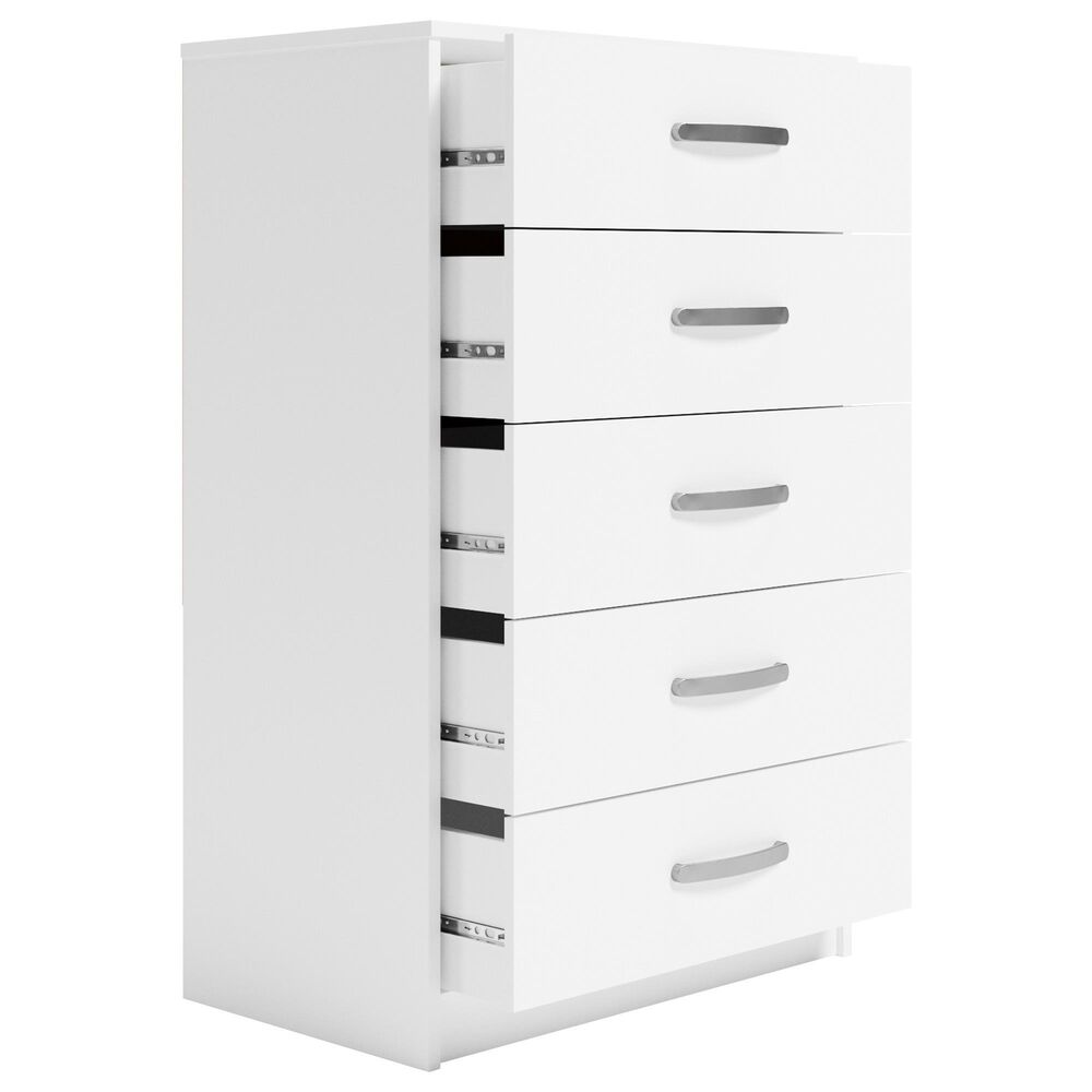 Ashley Flannia 5-Drawer Chest in White, , large