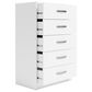 Ashley Flannia 5-Drawer Chest in White, , large