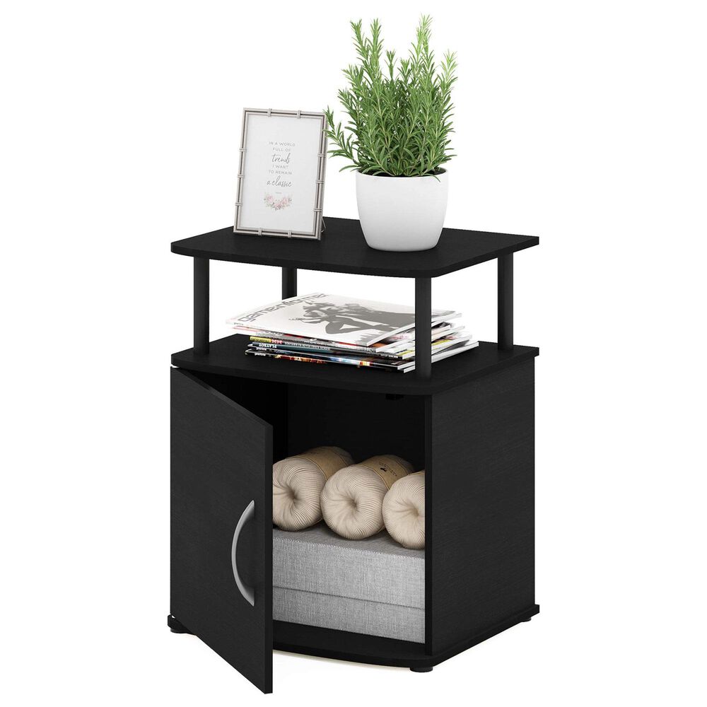 HOMLUX End Table with Open Shelf in Black, , large