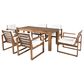 HOMLUX 7-Piece Patio Dining Set with 69" Rectangular Mocha Table and Umbrella Hole in Beige, , large
