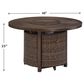 Ashley Paradise Trail Round Fire Pit Table in Medium Brown, , large