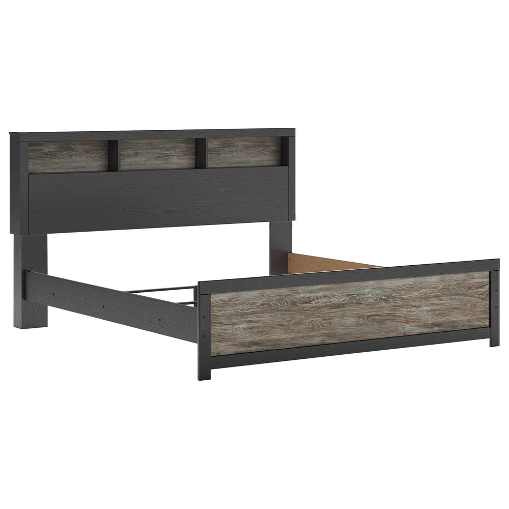 Ashley Broachmyn King LED Bookcase Bed in Black and Gray, , large