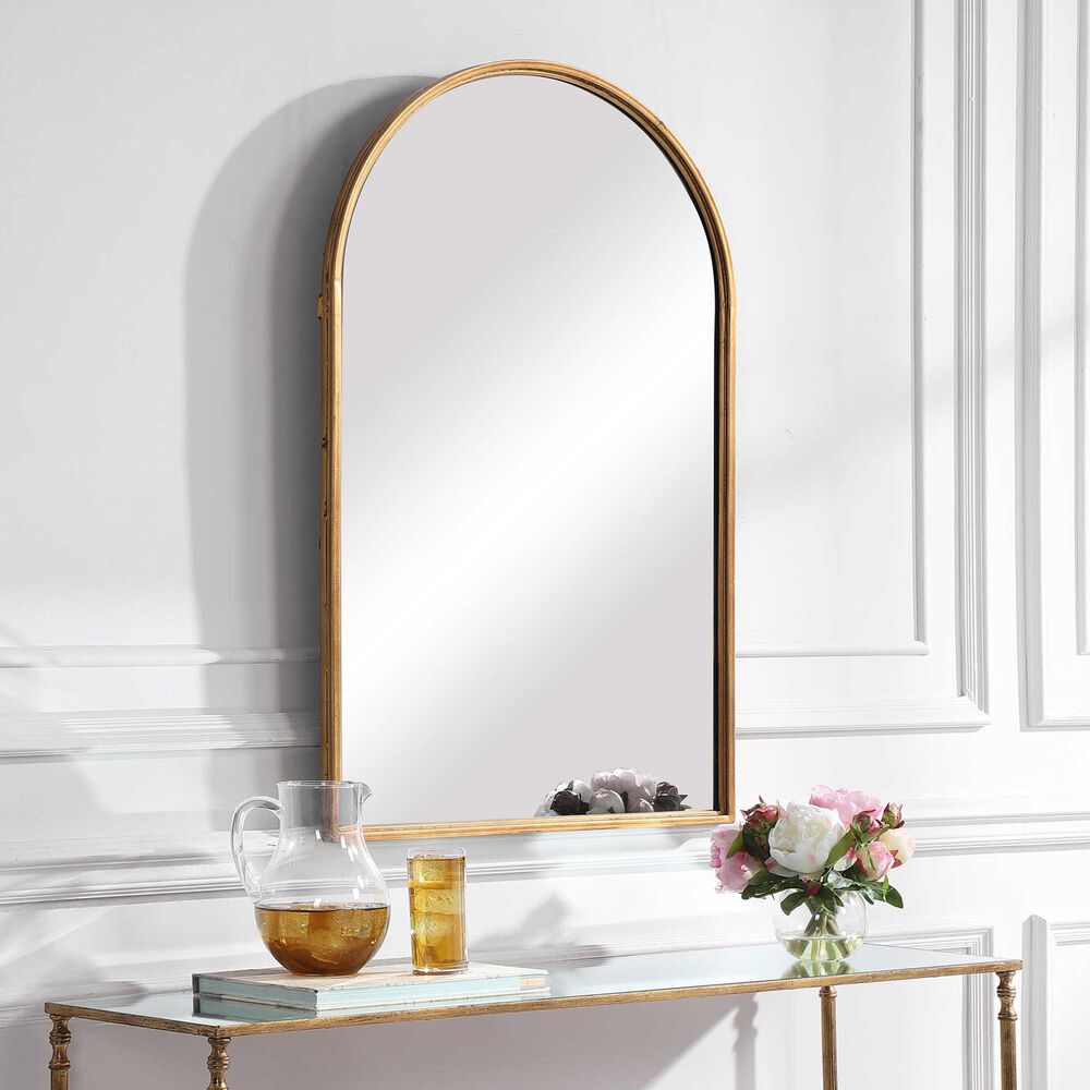 Salt &amp; Light Wall Mirror in Light Antique Gold Leaf, , large