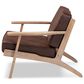Baxton Studio Sigrid Arm Chair in Dark Brown, , large