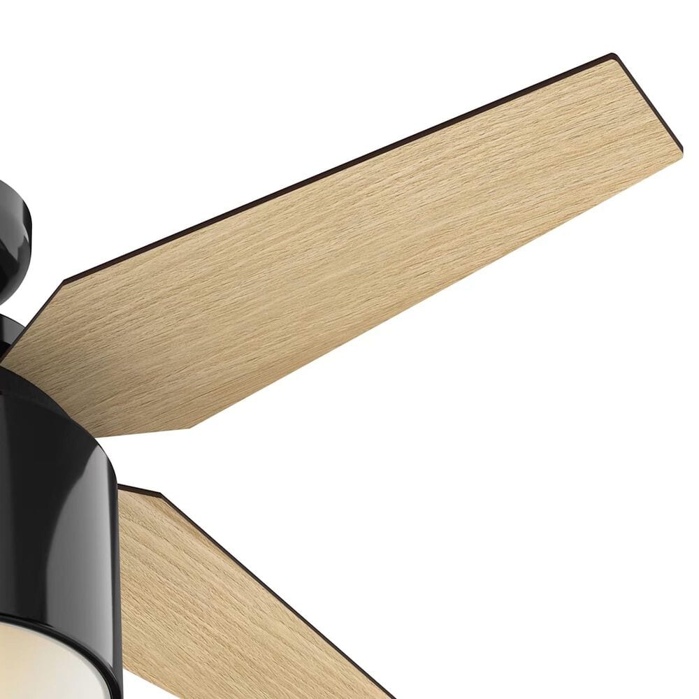 Hunter Cranbrook Low Profile 52&quot; Ceiling Fan with Light in Gloss Black, , large