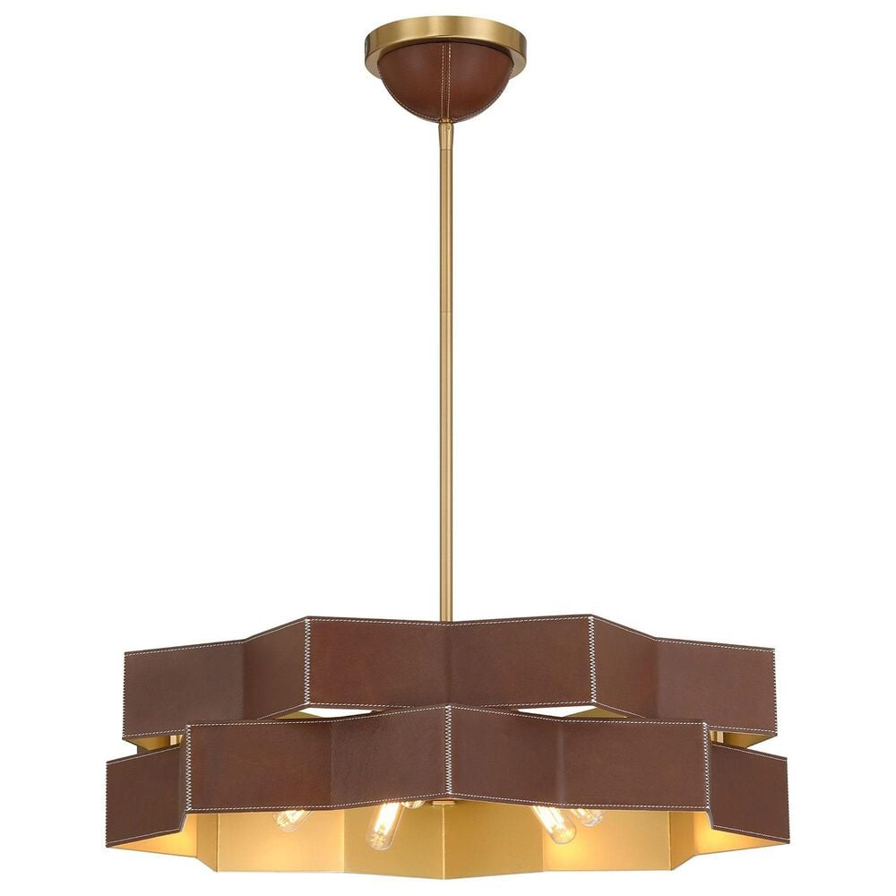 Savoy House Atherton 5-Light Pendant in Warm Brass, , large