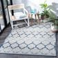 Safavieh Cabana CBN333G 9" x 12" Grey and Blue Indoor/Outdoor Area Performance Rug, , large