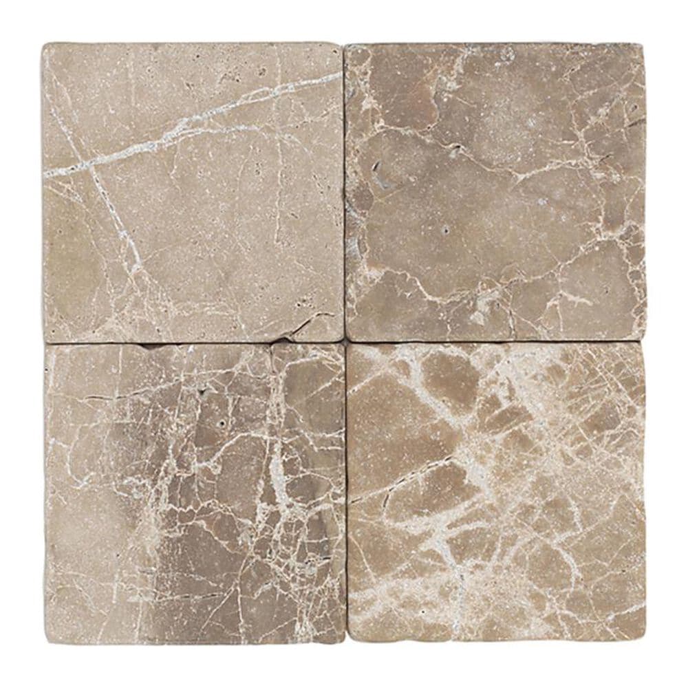 Dal-Tile 6" x 6" Tumbled Stone Tile in Emperador Light Classic, , large