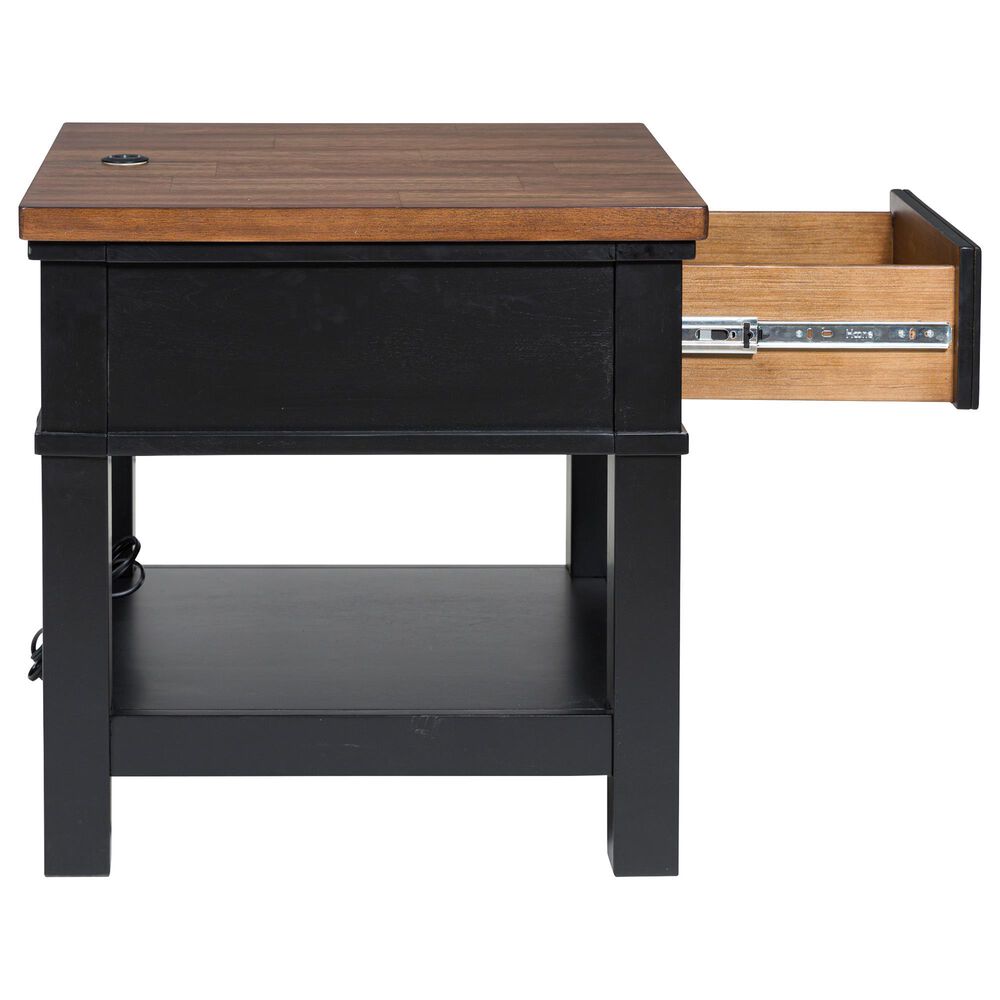 Ashley Wildenauer End Table in Warm Satin Black and Brown, , large