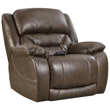 HomeStretch Power Recliner with Headrest and Lumbar in Walnut, , large