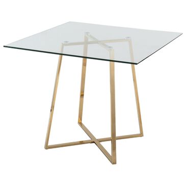Lumisource Cosmo Square Dining Table with Glass Top in Gold and Clear - Table Only, , large