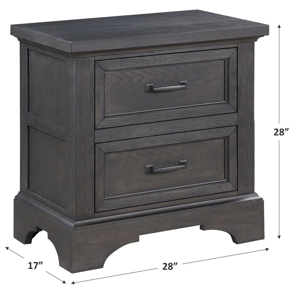 Frankfurt Furniture Prescott 2 Drawer Nightstand in Gray Oak, , large